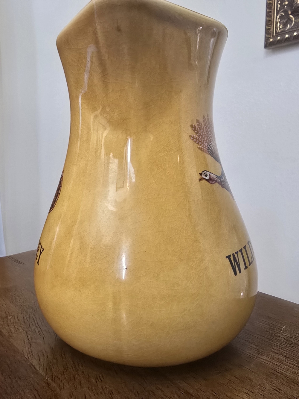 Fine Srafford Pottery Wild Turkey Bourbon Whiskey Advertising Pitcher England 6" - Picture 2 of 6